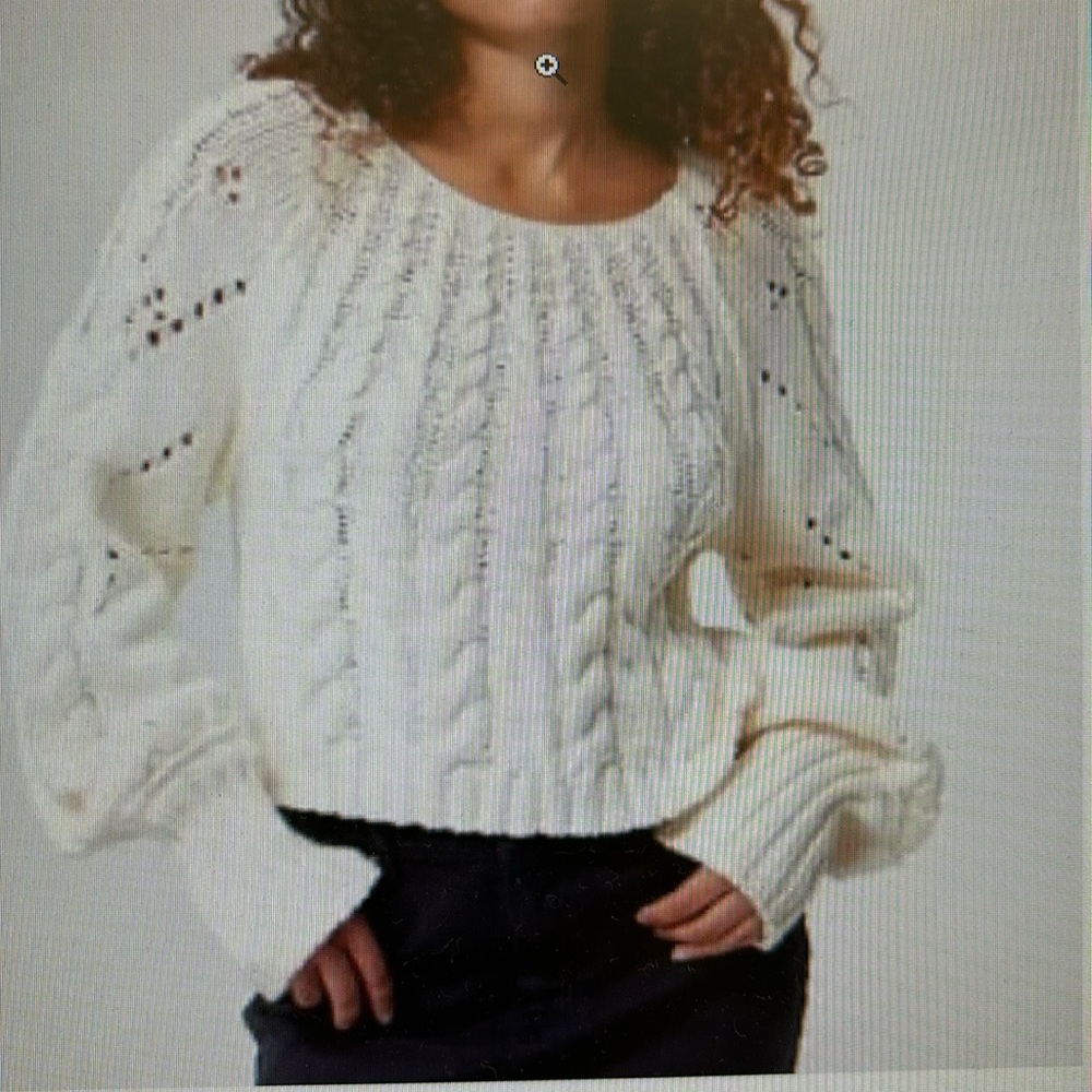 Like New Free People Sandre Cable Knit Sweater